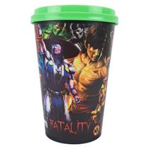 Copo Plástico 500 Ml Mortal Kombat Com Tampa Decoração Geek