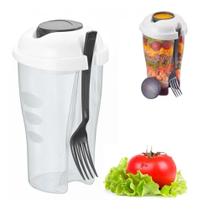 Copo Plástico 700ml Para Salada Com Tampa Garfo e Molheira Clink Copo Plástico 700ml Para Salada Com Tampa Garfo e Molheira Clink