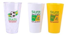 Copo Plástico Brasil Copa Mundo Hexa Sortido Grande 550Ml