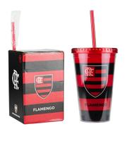 Copo Plástico Canudo 450ml - Flamengo