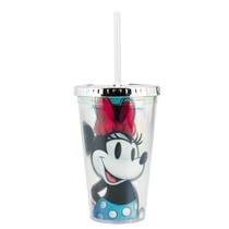 Copo Plástico Canudo Prata Minnie 100 Anos 450ml - Disney Copo Plástico Canudo Prata Minnie 100 Anos 450ml - Disney
