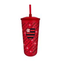 Copo Plástico Clube De Regatas Flamengo Com Canudo Oficial - Loja Coisaria