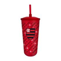 Copo Plástico Clube De Regatas Flamengo Com Canudo Oficial