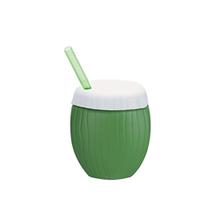 Copo Plastico Coco Verde C/canudo 300ml