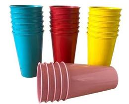 Copo Plástico Colorido Para Festa Grande Resistente Bebidas Suco Aniversário 300ml - decorplast