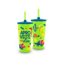 Copo Plastico Com Canudo Brasfoot 500ml - Aproveite Seu Dia
