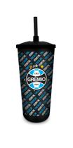 Copo Plástico com Canudo Grêmio 500ml - Livre de BPA Copo Plástico com Canudo Grêmio 500ml - Livre de BPA