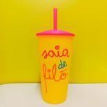 Copo Plástico com Canudo Saia de Filó 600ML Copo Plástico com Canudo Saia de Filó 600ML