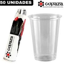 Copo Plástico Descartável Copaza PS Liso Translúcido Suco Chopp Refrigerante - Linha Dia a Dia - 400ml - 50 Unidades