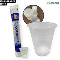 Copo Plástico Descartável Transparente Água Café Chá Copomais - 180ml - pct 100 Unidades