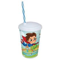 Copo Plástico Infantil Com Tampa 550 Ml Super Herói ul Copo Plástico Infantil Com Tampa 550 Ml Super Herói ul