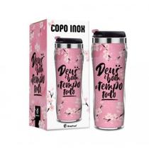 Copo Plastico Inox Brasfoot 350ml Temas New - Deus e Bom Copo Plastico Inox Brasfoot 350ml Temas New - Deus e Bom