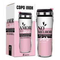 Copo Plástico Inox Temas New - Amor que nos Transforma