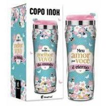 Copo Plastico Inox Temas New Melhor Vovó do Mundo - Rbrasfoot - Ref 11556