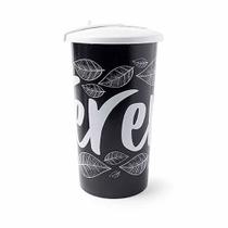 Copo Plástico Para Erva Tererê Com Tampa 450ml Cuia Preto - Taumer Copo Plástico Para Erva Tererê Com Tampa 450ml Cuia Preto - Taumer