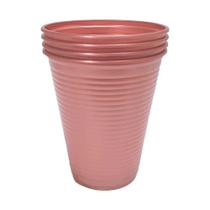 Copo Plástico Perolado Rosê Gold 200ml c/50 - Bello