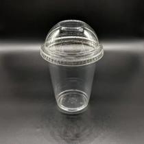 Copo plástico PP 300/330ml com tampa bollha com FURO Copo plástico PP 300/330ml com tampa bollha com FURO