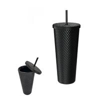 Copo plastico preto com canuto 700 ml - MINISO