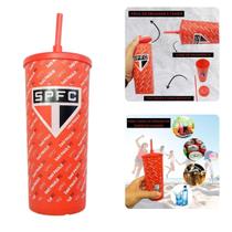 Copo Plástico Vermelho Tampa + Canudo 500Ml Infantil Criança Copo Plástico Vermelho Tampa + Canudo 500Ml Infantil Criança