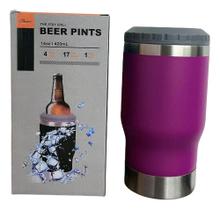 Copo Porta Cerveja Garrafa Térmica Latinha De Aço 420M Roxo