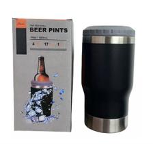 Copo Porta Cerveja Garrafa Térmica Latinha De Aço 420ml PRETO