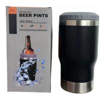 Copo Porta Cerveja Térmico Suporte Garrafa Térmica De Lata Latinha Latão Long Neck Aço Inox Cor:Preto