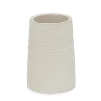 Copo Porta Escova de Dente em Cimento Bege 11,5x7,5cm Mart