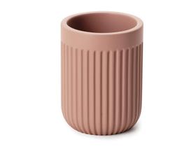 Copo Porta Escova De Dentes Maquiagem Multiuso Decoração Lavabo Em Cimento Rosa Mart