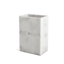 Copo Porta-escova em Poliresina Mármore Branco 12x5,5x8cm