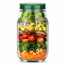 Copo Pote de Salada com Tampa e Compartimento para Molho, Marmiteira Fitness Portátil Hermética Anti Vazamento