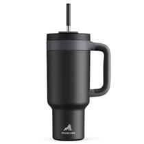 Copo POWCAN 1183 ml com alça, canudo, tampa de aço inoxidável Copo POWCAN 1183 ml com alça, canudo, tampa de aço inoxidável