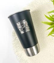 Copo Preto Com Abridor 500ml Dia dos Pais