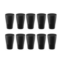 Copo Preto de Plastico 300ml Resistente BPA Free 10un Copo Preto de Plastico 300ml Resistente BPA Free 10un