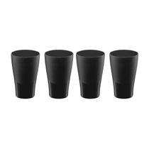 Copo Preto de Plastico 300ml Resistente BPA Free 4un Copo Preto de Plastico 300ml Resistente BPA Free 4un