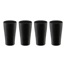 Copo Preto de Plastico 500ml Resistente BPA Free 4un Copo Preto de Plastico 500ml Resistente BPA Free 4un