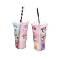 Copo Refri c/ Canudo Yululun Disney 500ml - Plasútil