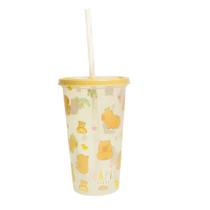 Copo refri com tampa canudo capivara 500ml agua suco plastico Copo refri com tampa canudo capivara 500ml agua suco plastico