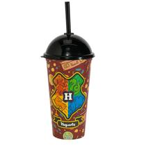 Copo refri com tampa canudo harry potter 500ml plastico agua suco