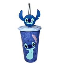 Copo refri com tampa canudo pin stitch 500ml plastico agua suco Copo refri com tampa canudo pin stitch 500ml plastico agua suco