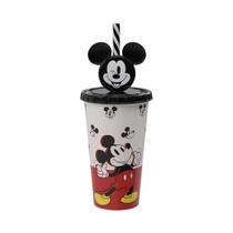 Copo Refri Mickey Infantil com Tampa Canudo 500ml Disney