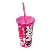Copo Refri Minnie Plástico Resistente Livre de Bpa com Tampa Antivazamento Reutilizável Idea Para Meninas