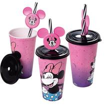 Copo Refrigerante com Pingente Minnie Mouse Rosa 500ml 17441 - Plasútil Copo Refrigerante com Pingente Minnie Mouse Rosa 500ml 17441 - Plasútil