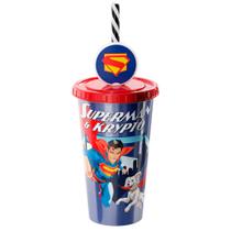 Copo Refrigerante com Pingente Superman 500ml 18194 - Plasútil Copo Refrigerante com Pingente Superman 500ml 18194 - Plasútil