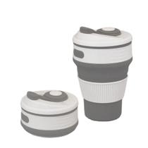 Copo Retrátil Eco Friendly Cinza 350ML Silicone