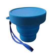 Copo Retrátil em Silicone 150 Ml com Tampa e Cordão