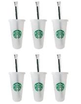 Copo reutilizável Starbucks Venti 710ml Frosted Cold com tampa e canudo Copo reutilizável Starbucks Venti 710ml Frosted Cold com tampa e canudo