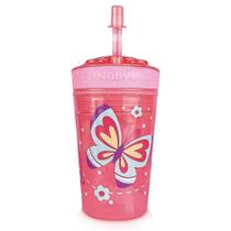 Copo Rosa 2 em 1 com Canudo e Porta Snack Nûby 1043601