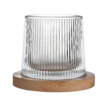 Copo Rotativo para Whisky 200ml com Base de Madeira - GlobalUp 365