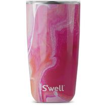 Copo S'well de aço inoxidável 530ml de ágata rosa isolado a vácuo Copo S'well de aço inoxidável 530ml de ágata rosa isolado a vácuo