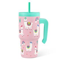 Copo SANDJEST Llama 600 ml com alça e tampa de canudo de silicone Copo SANDJEST Llama 600 ml com alça e tampa de canudo de silicone